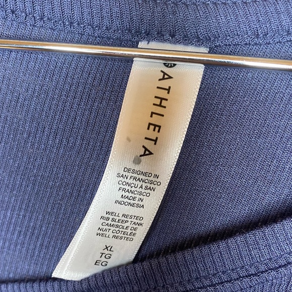 Athleta Well Rested Rib Sleep Tank Blue Size XL - Picture 4 of 4